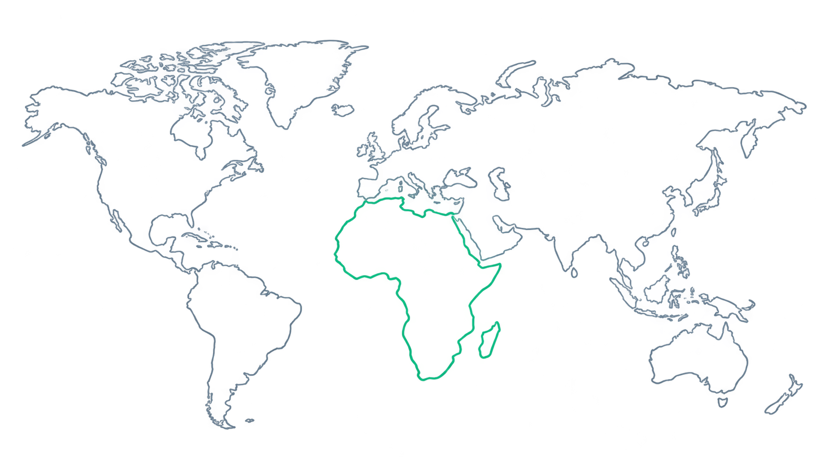 World map with Africa highlighted